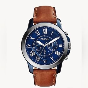 Fossil Chronograph Light Brown Leather Watch